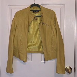 Yellow leather jacket